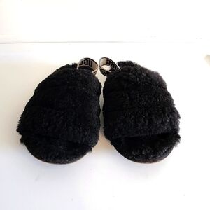 UGG Toddler Girls Fluff Yeah Slide - Black - Size 11